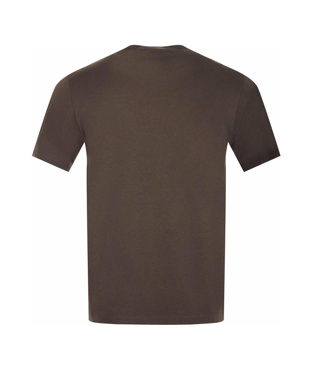 CP COMPANY Коричневая хлопковая футболка, фото 3