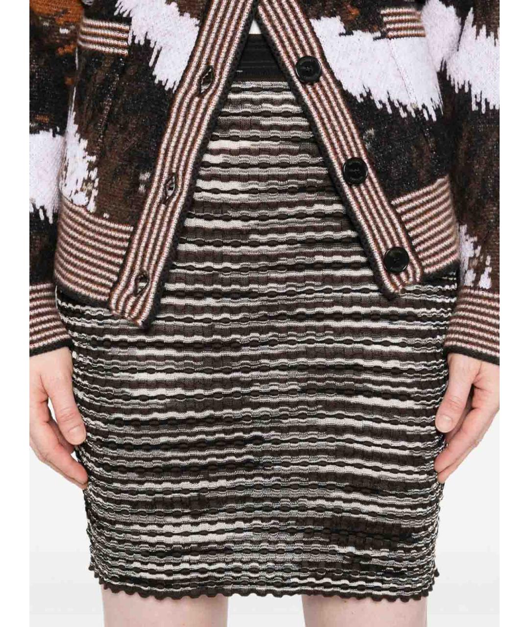 MISSONI Коричневая шерстяная юбка мини, фото 5