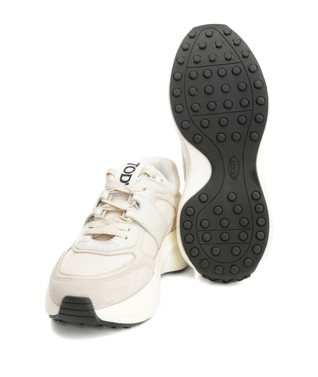 TOD'S Бежевые резиновые кроссовки, фото 4