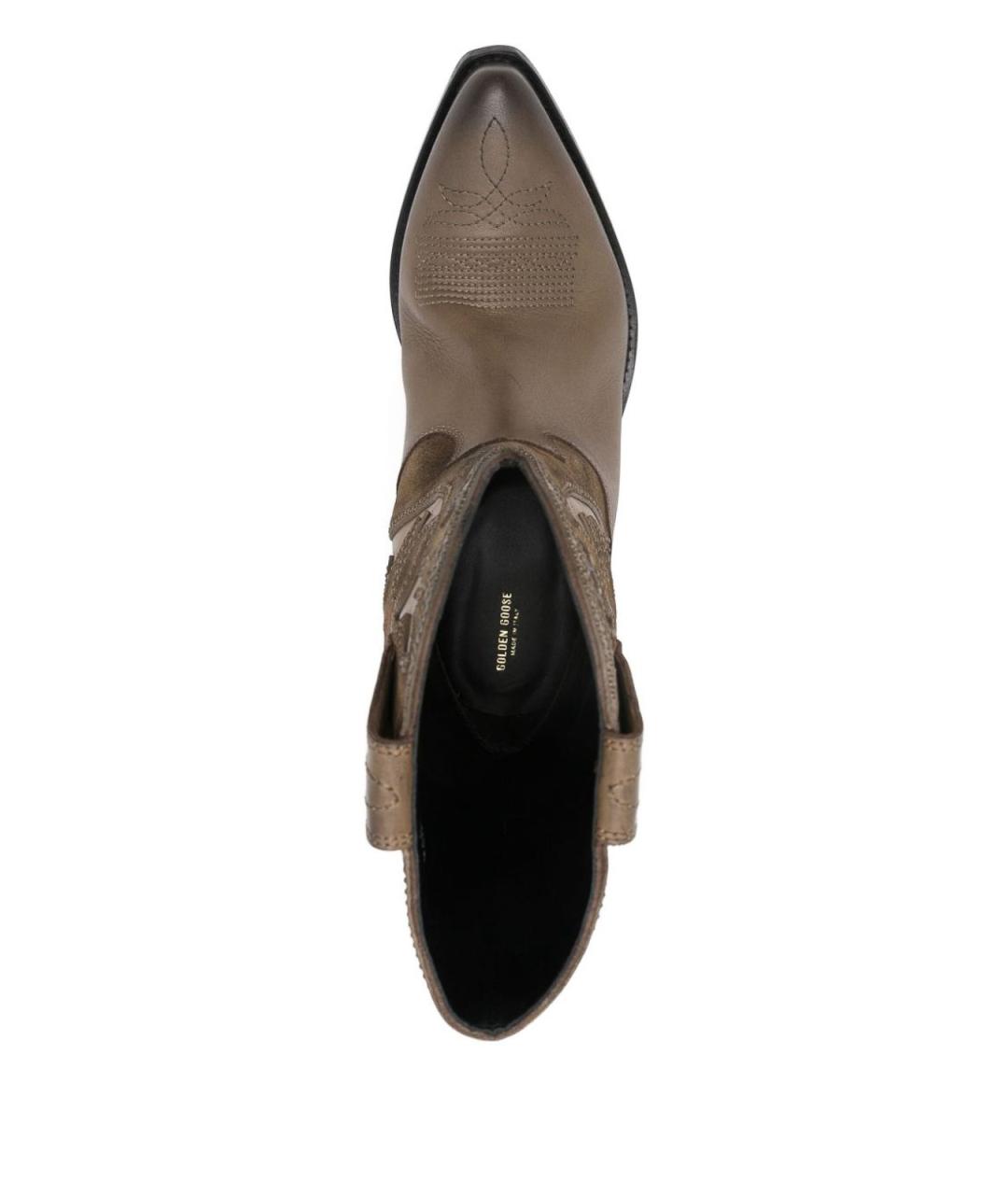 GOLDEN GOOSE DELUXE BRAND Коричневые кожаные сапоги, фото 4