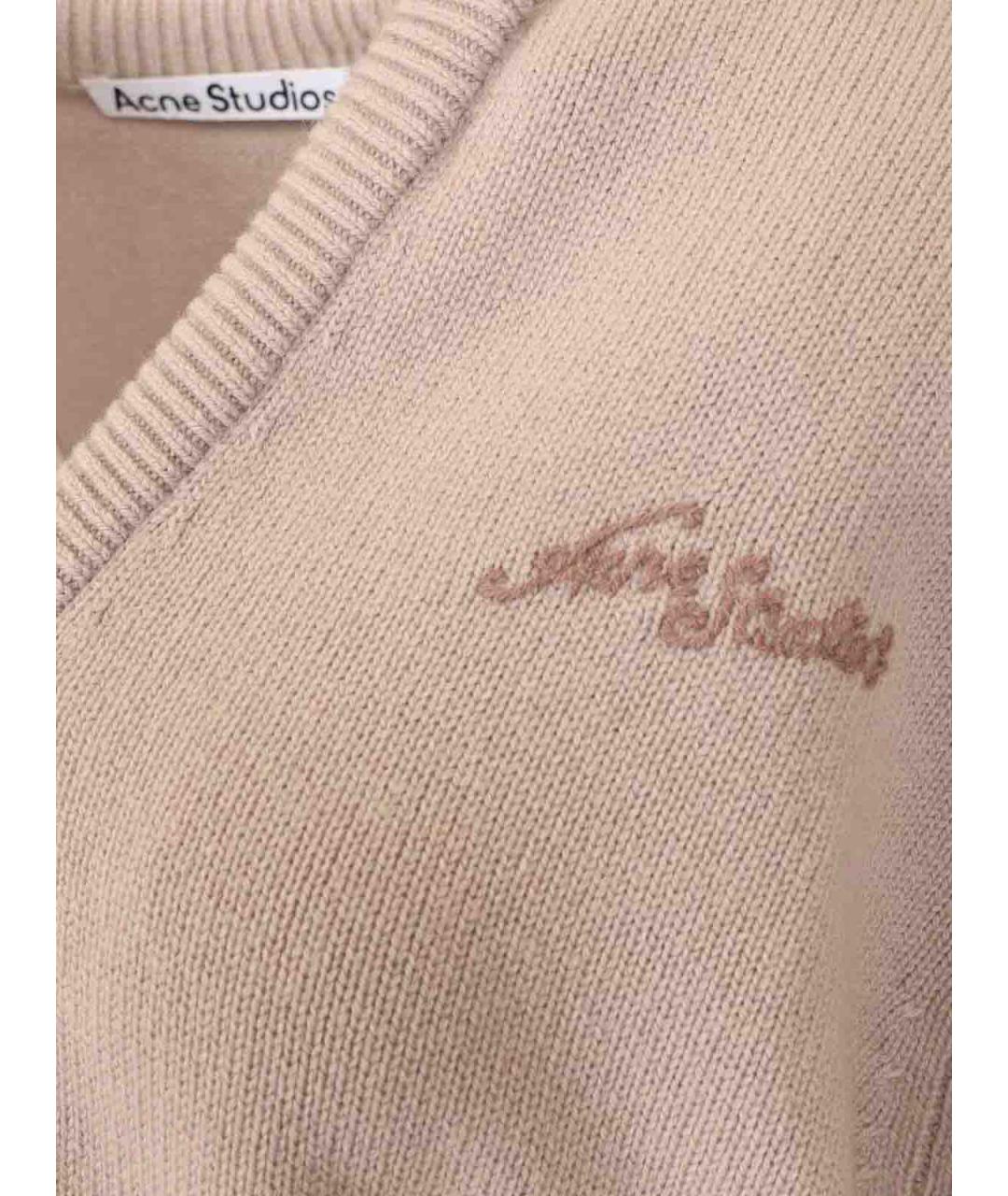 ACNE STUDIOS Бежевый шерстяной джемпер / свитер, фото 4