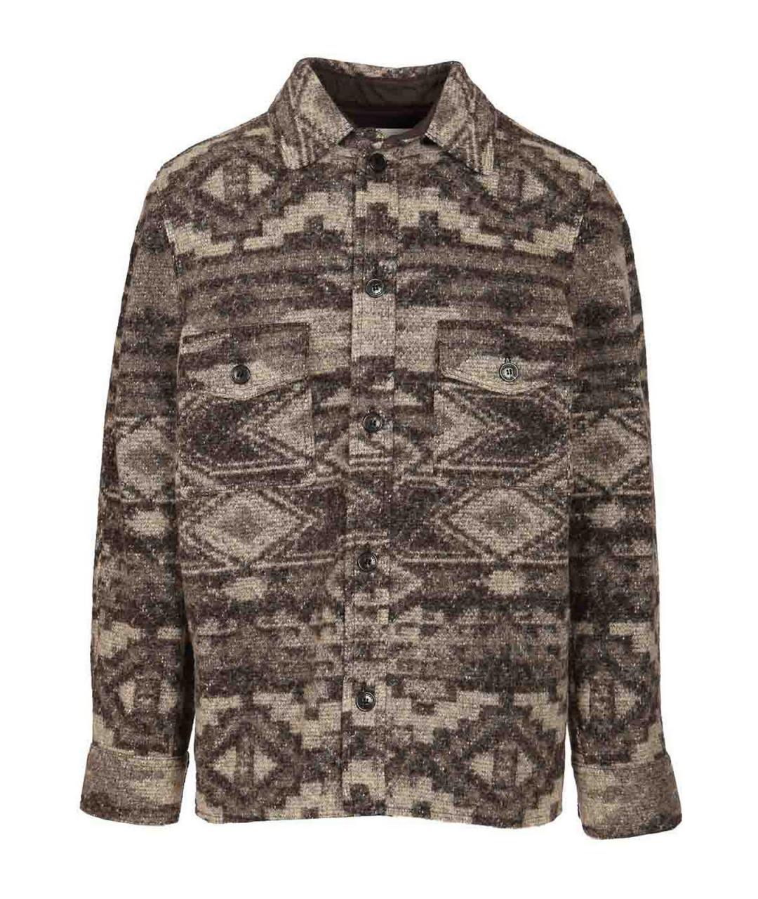 ISABEL MARANT Коричневая шерстяная классическая рубашка, фото 1