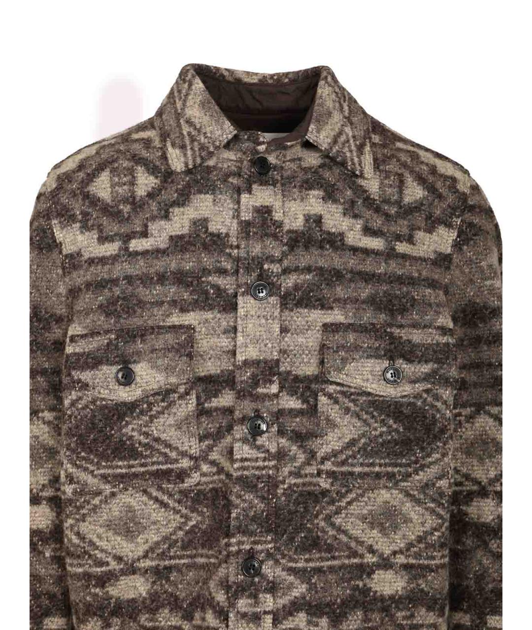 ISABEL MARANT Коричневая шерстяная классическая рубашка, фото 4