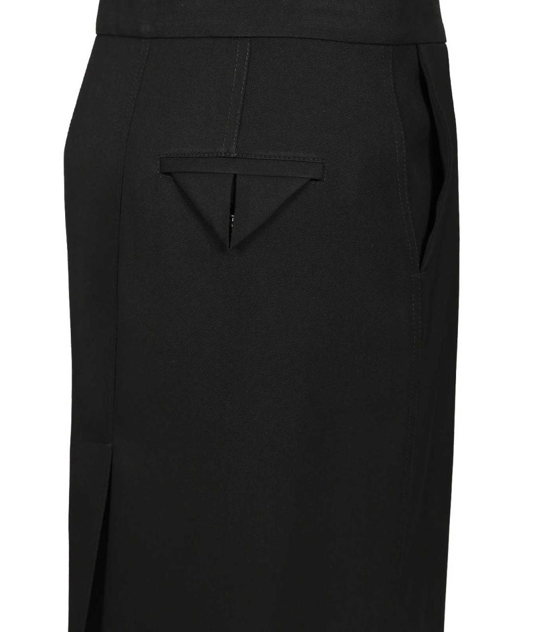 BOTTEGA VENETA Черная шерстяная юбка миди, фото 4