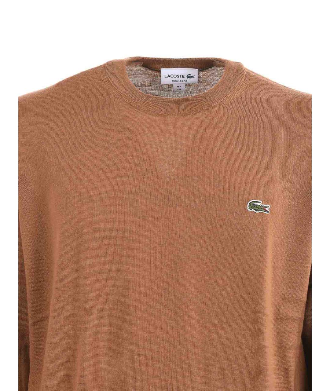 LACOSTE Бежевый шерстяной джемпер / свитер, фото 4