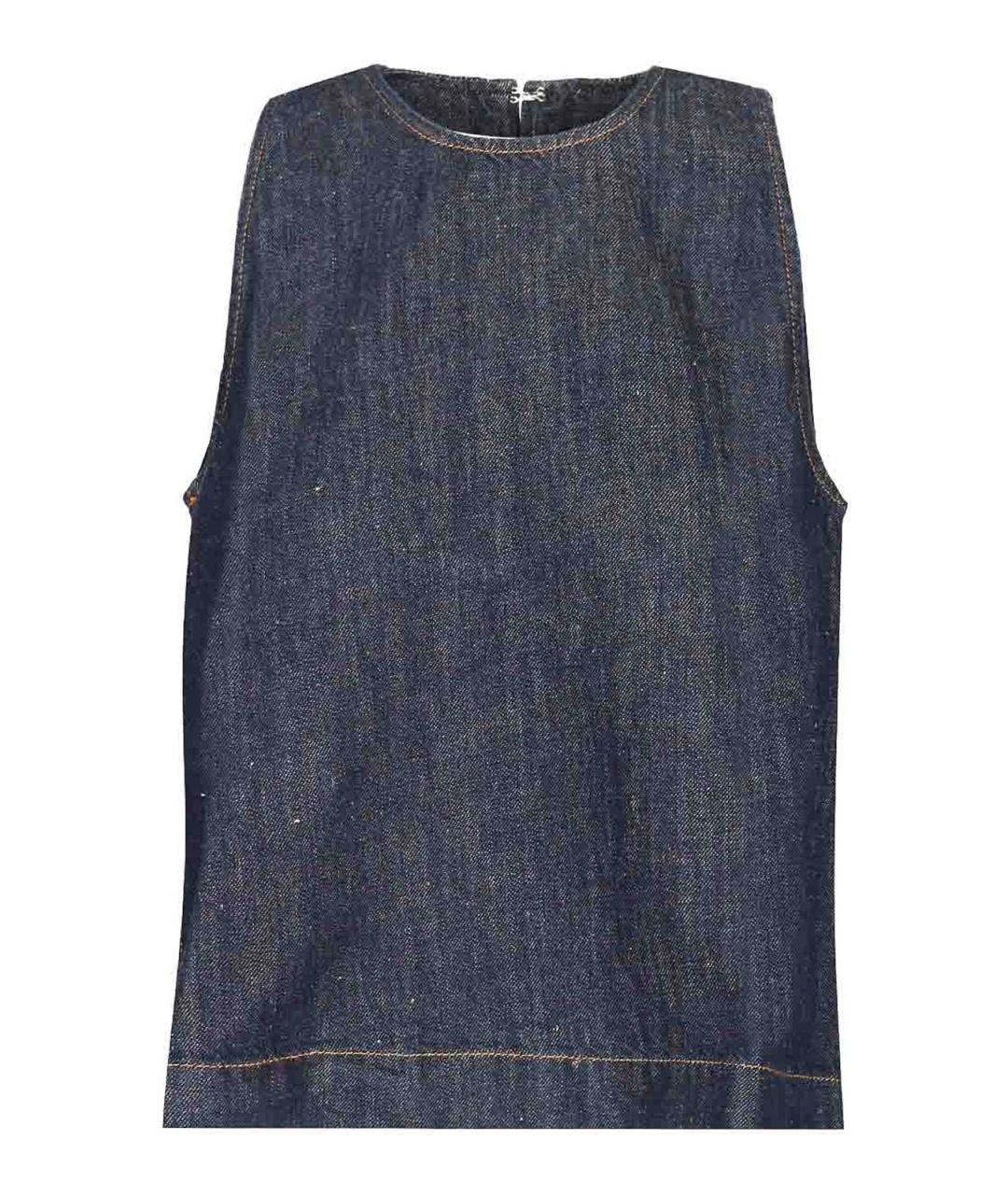7 FOR ALL MANKIND Синяя хлопковая майка, фото 1