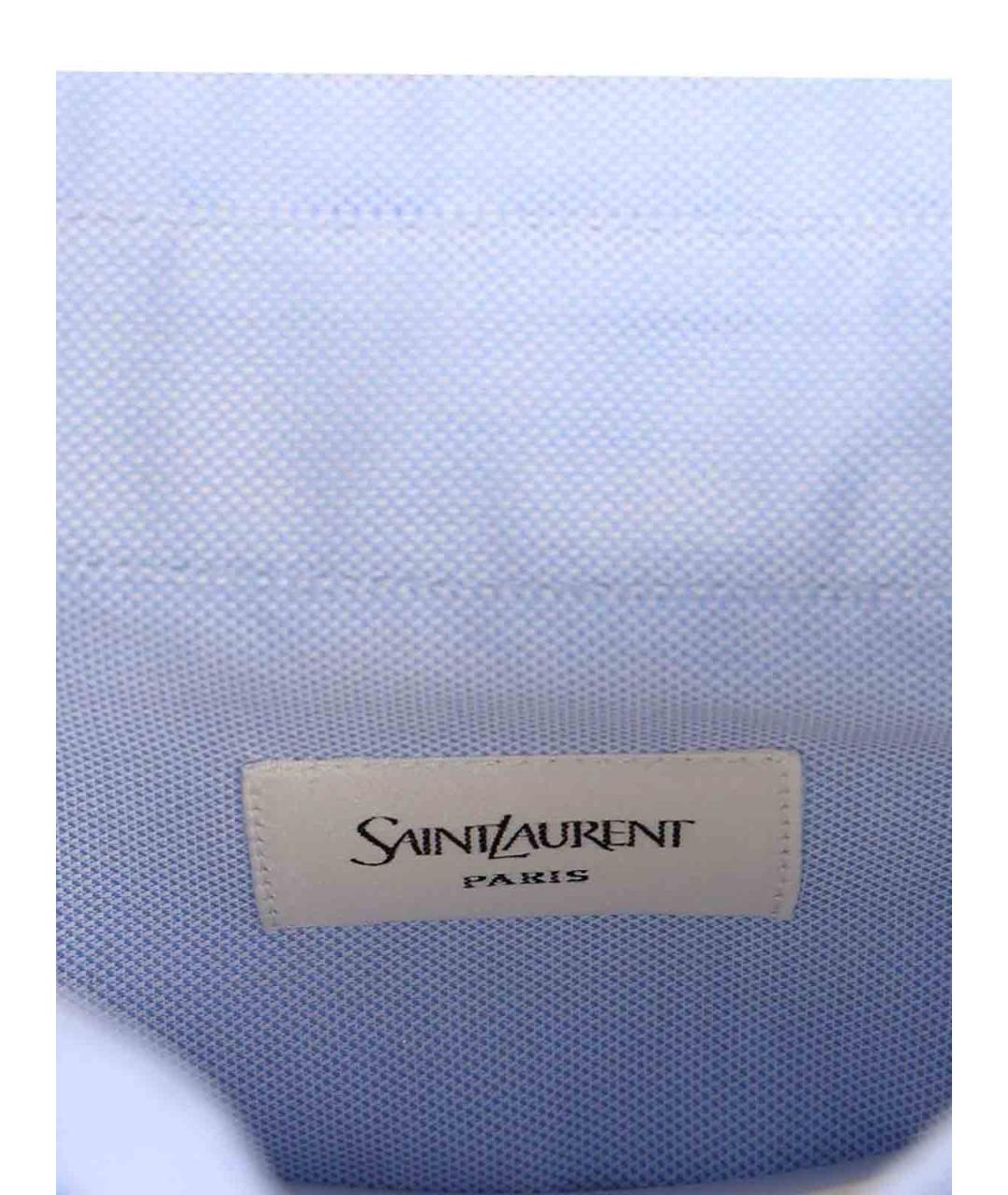 SAINT LAURENT Голубая хлопковая рубашка, фото 6