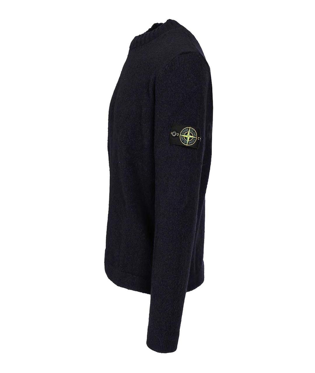 STONE ISLAND Темно-синий шерстяной джемпер / свитер, фото 3