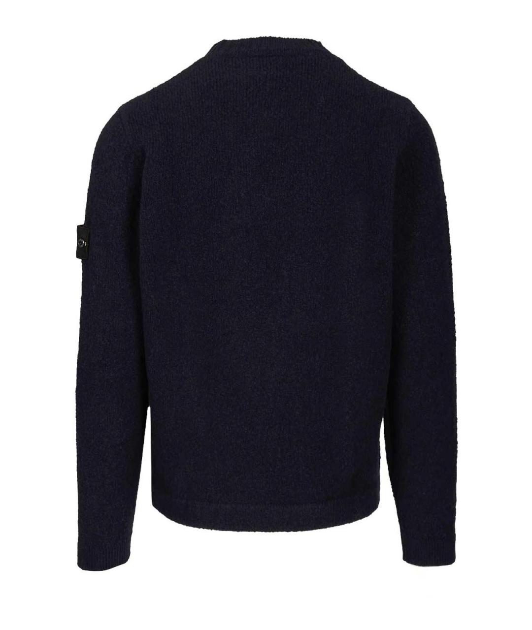 STONE ISLAND Темно-синий шерстяной джемпер / свитер, фото 2