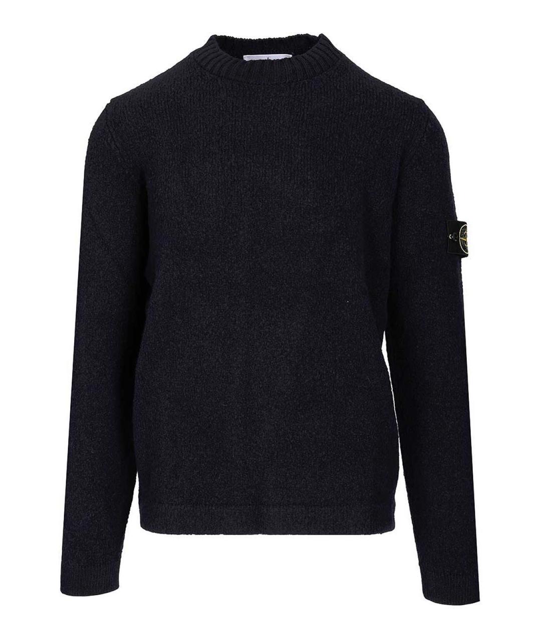 STONE ISLAND Темно-синий шерстяной джемпер / свитер, фото 1