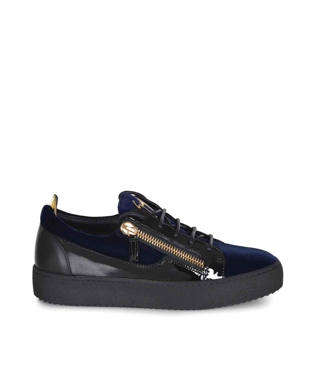 GIUSEPPE ZANOTTI DESIGN Черные кожаные низкие кроссовки / кеды, фото 1