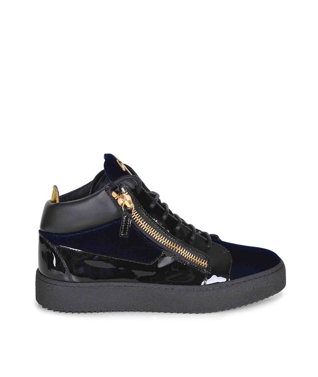 GIUSEPPE ZANOTTI DESIGN Черные кожаные низкие кроссовки / кеды, фото 1