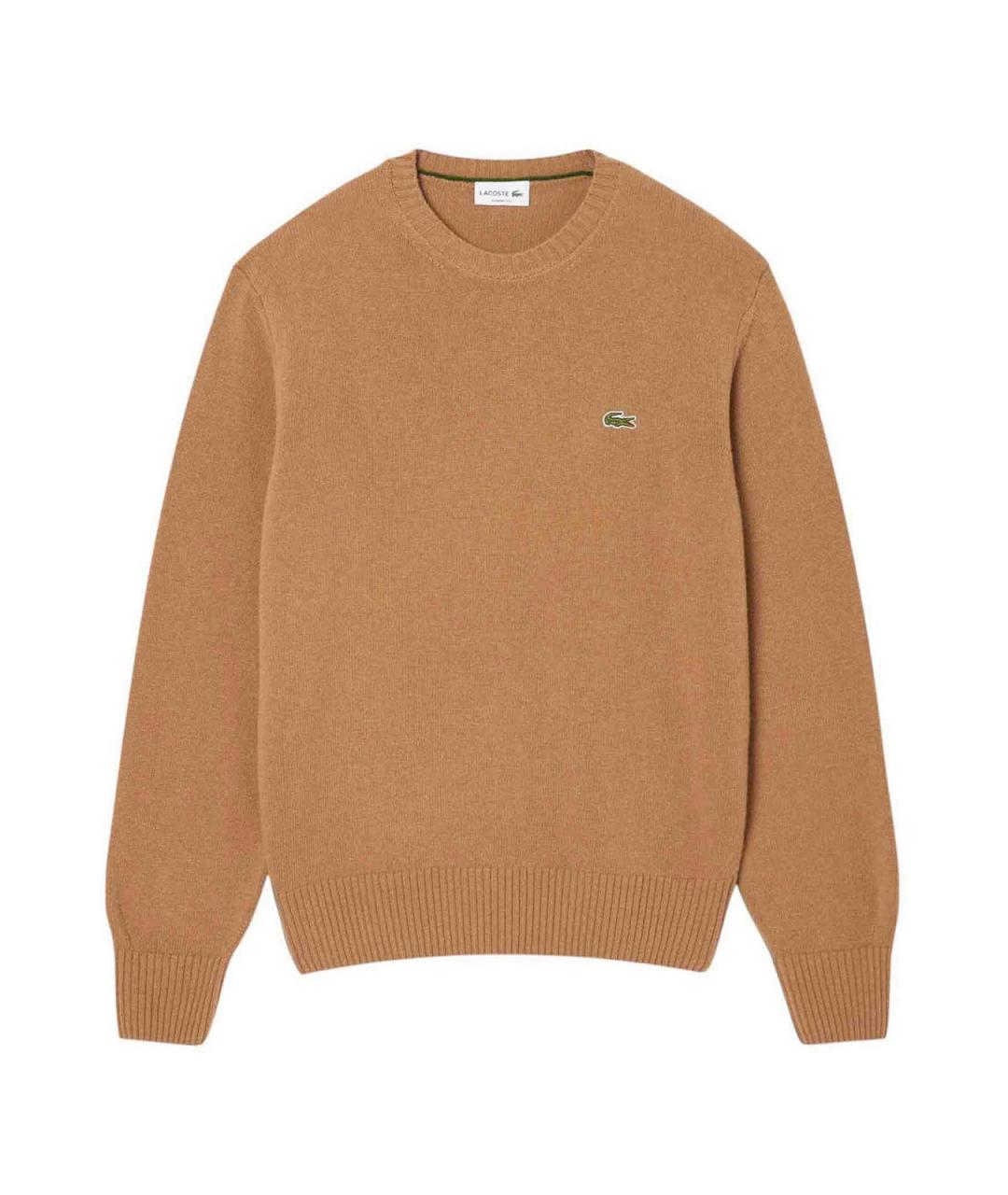 LACOSTE Коричневый шерстяной джемпер / свитер, фото 1