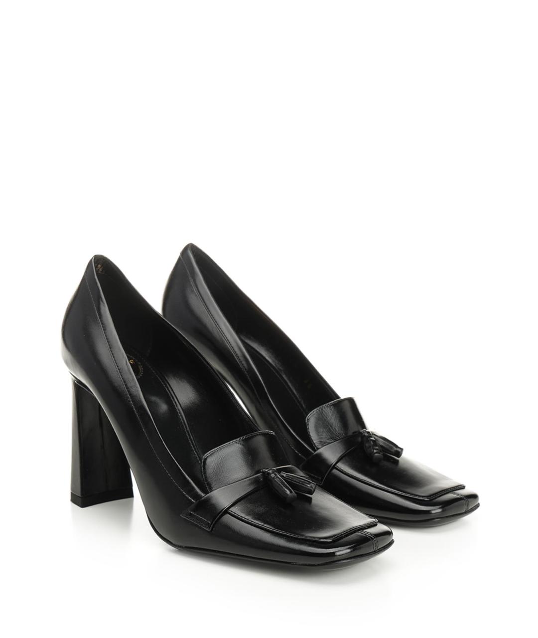 SAINT LAURENT Черные кожаные туфли, фото 2