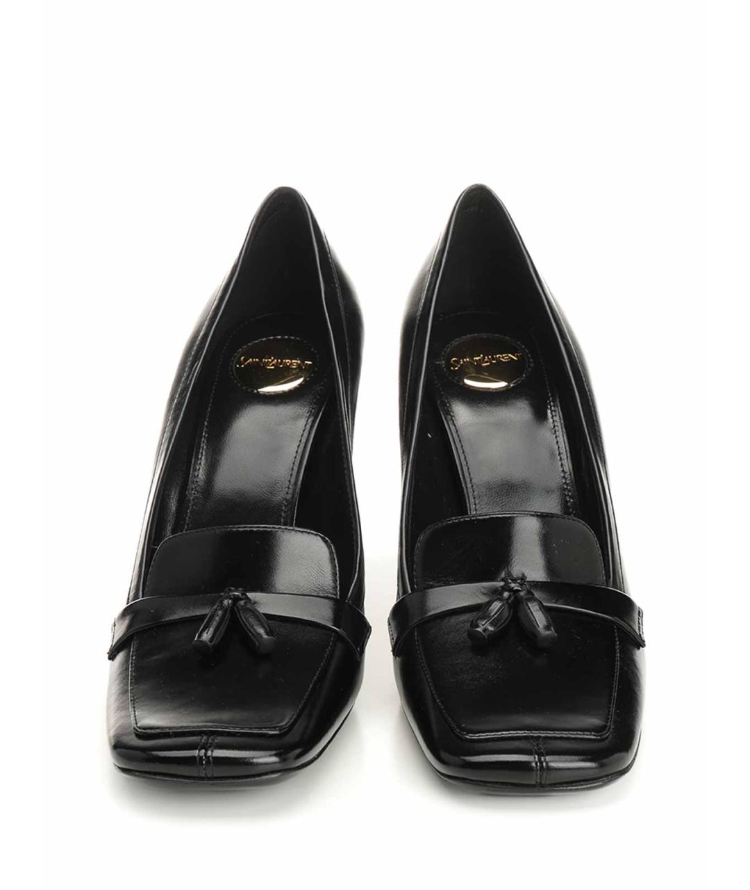 SAINT LAURENT Черные кожаные туфли, фото 5