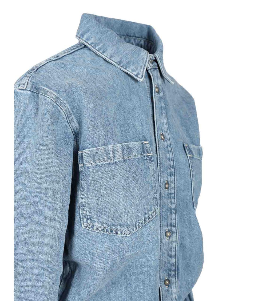7 FOR ALL MANKIND Синяя замшевая рубашка, фото 5