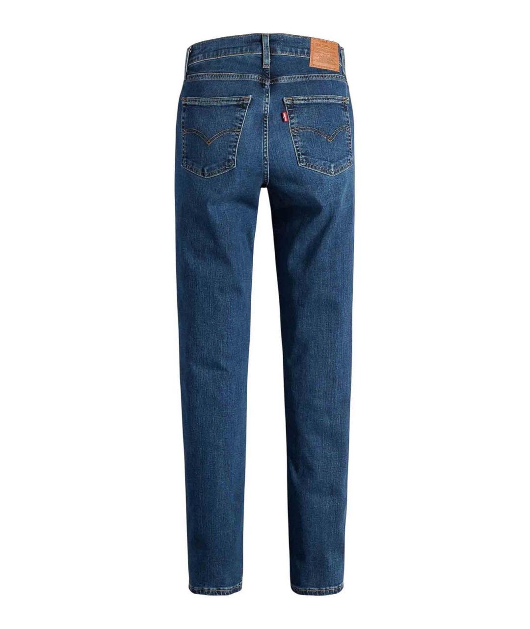 LEVI'S Синие хлопковые прямые джинсы, фото 2