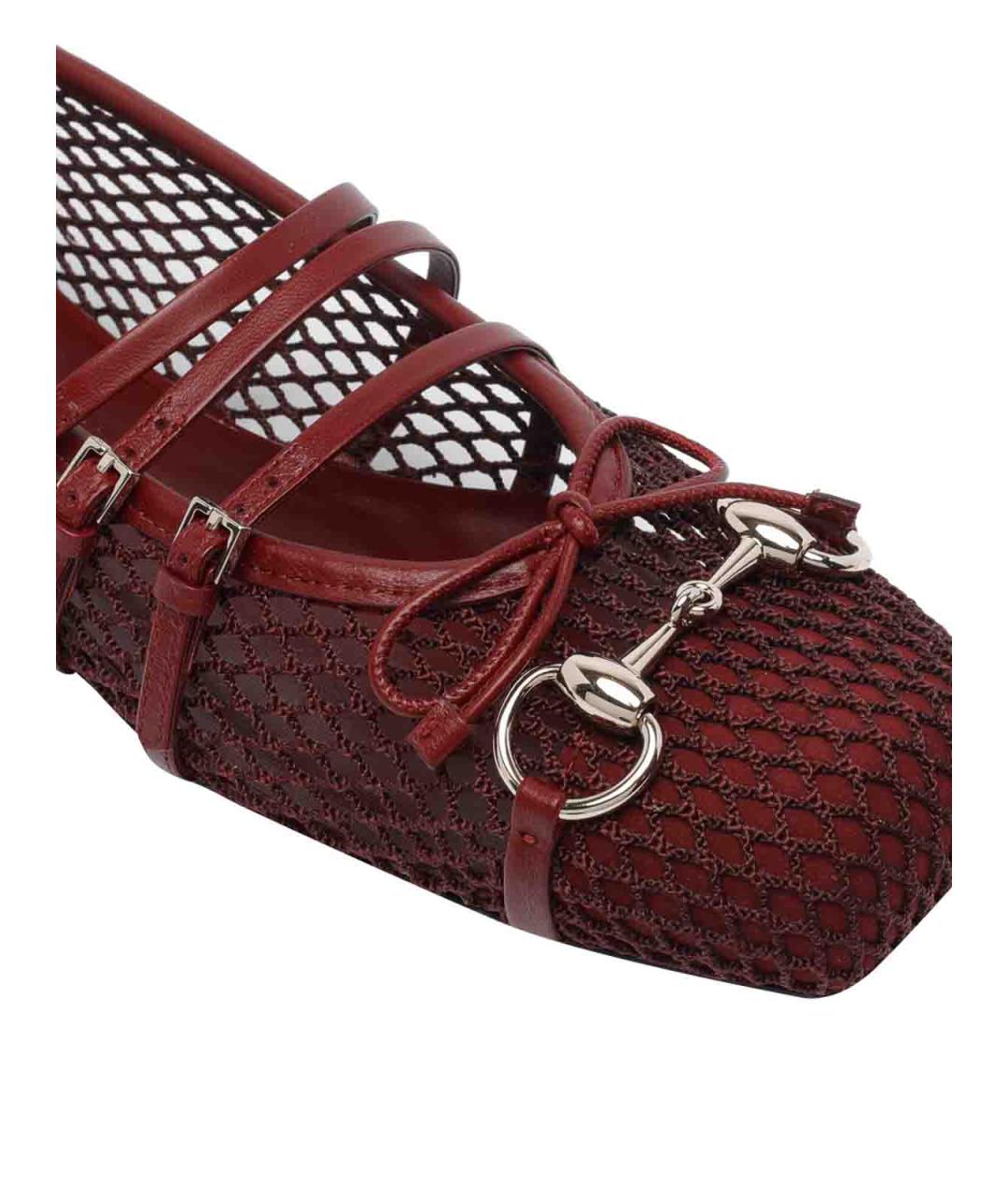 GUCCI Бордовые балетки, фото 4