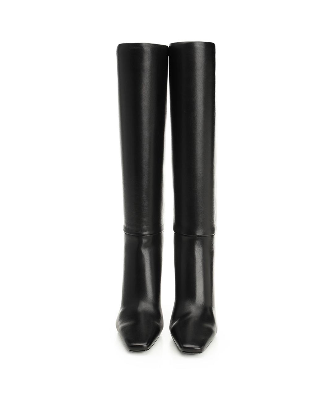 SAINT LAURENT Черные кожаные сапоги, фото 5