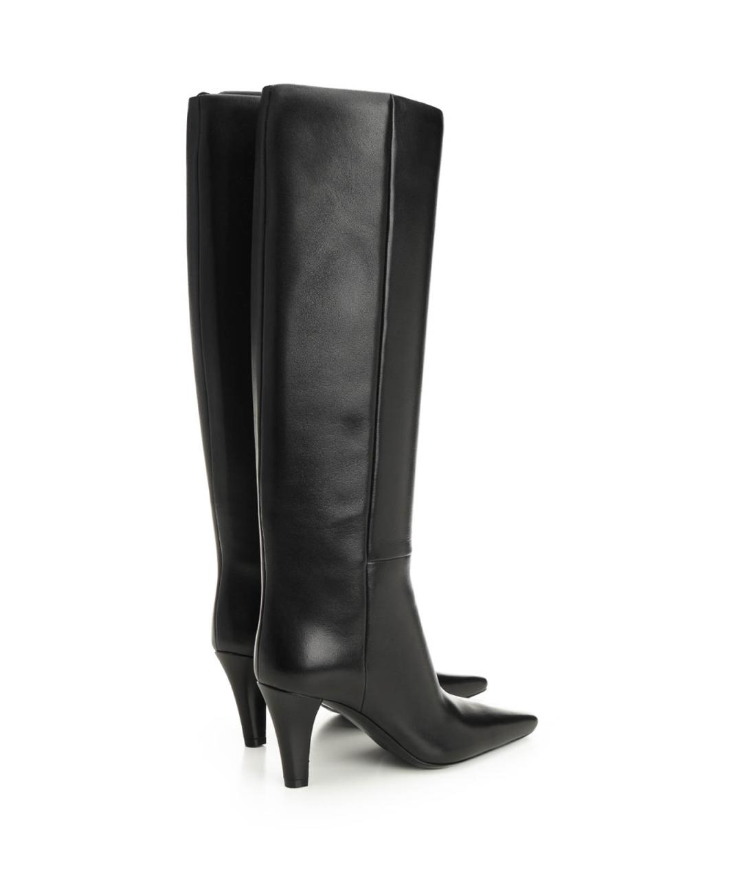 SAINT LAURENT Черные кожаные сапоги, фото 3