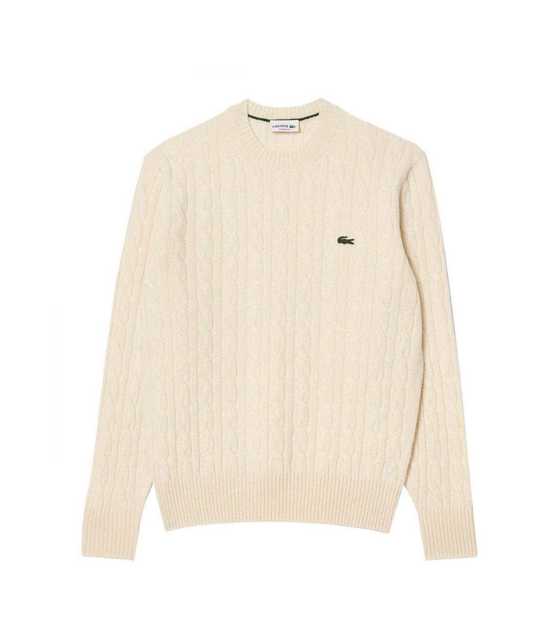 LACOSTE Бежевый шерстяной джемпер / свитер, фото 1