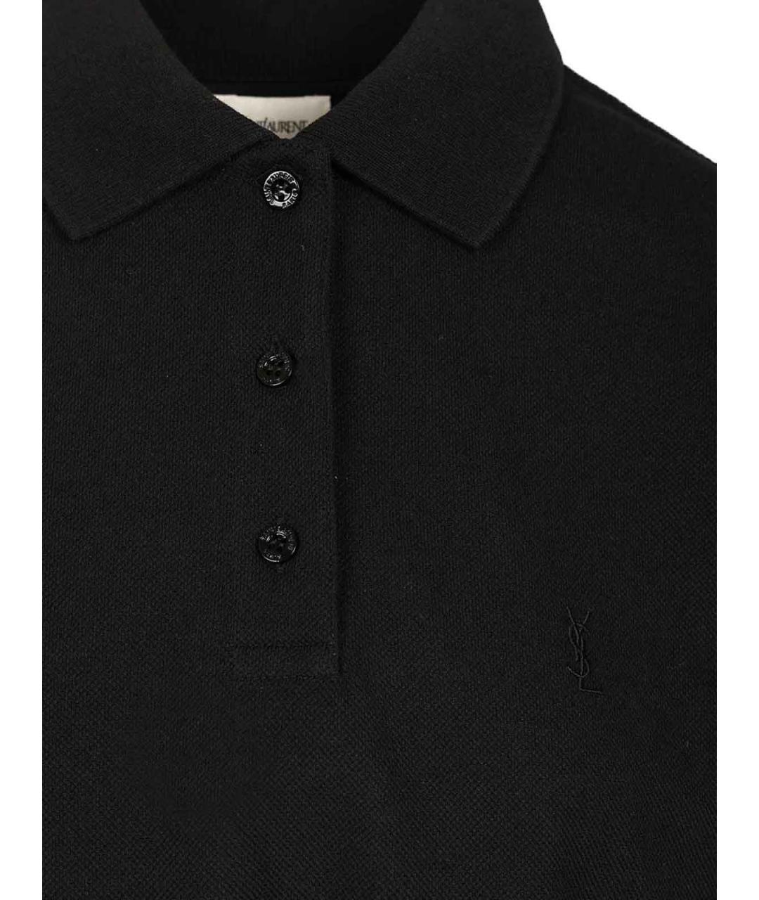 SAINT LAURENT Черная полиэстеровая футболка, фото 3
