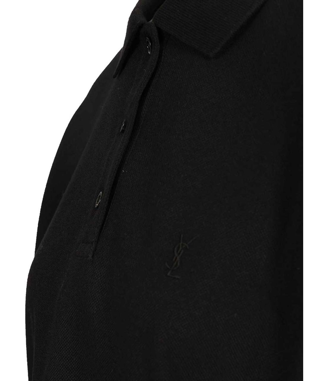 SAINT LAURENT Черная полиэстеровая футболка, фото 4