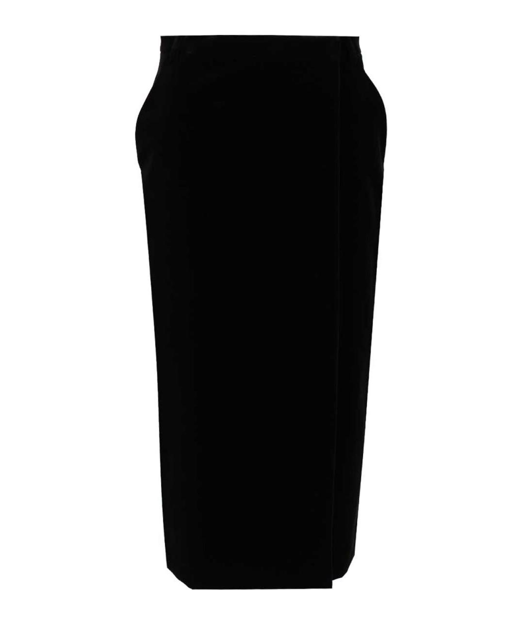 SAINT LAURENT Черная хлопковая юбка миди, фото 1