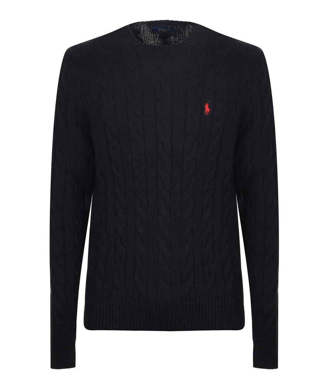 POLO RALPH LAUREN Черное хлопковое поло с коротким рукавом, фото 1