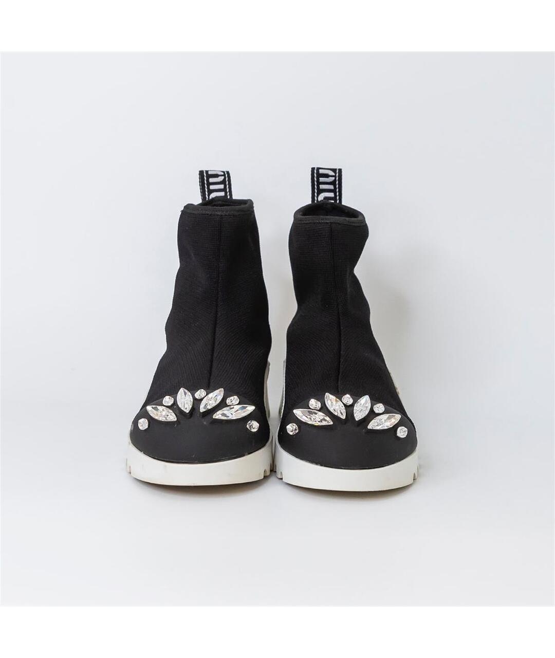 MIU MIU Черные текстильные ботинки, фото 3