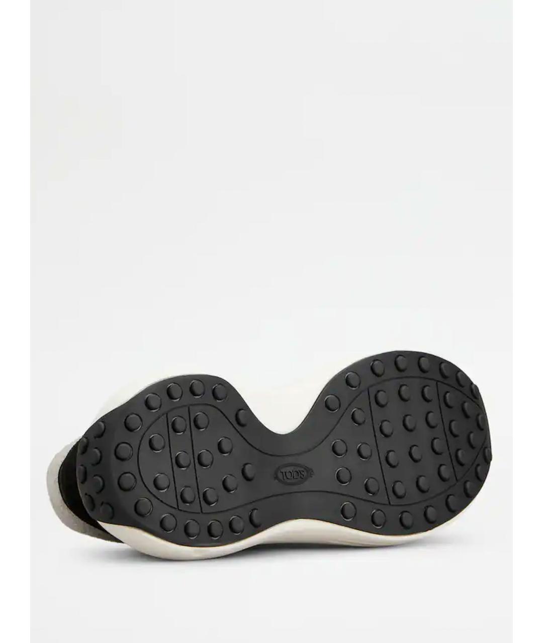 TOD'S Серые кожаные кроссовки, фото 4