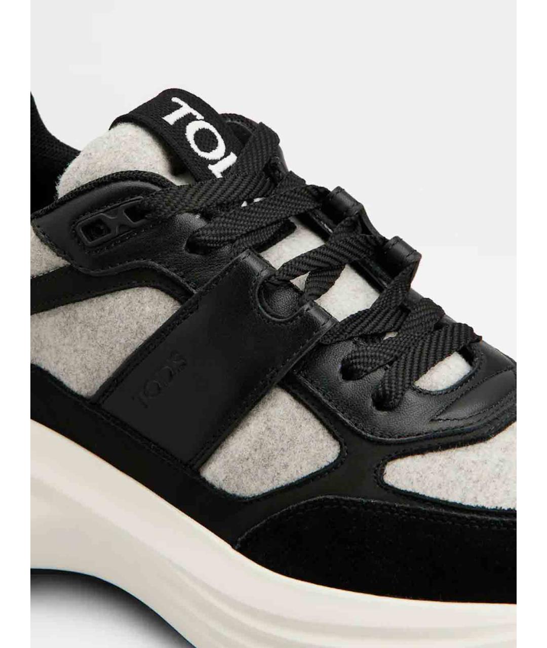TOD'S Серые кожаные кроссовки, фото 5