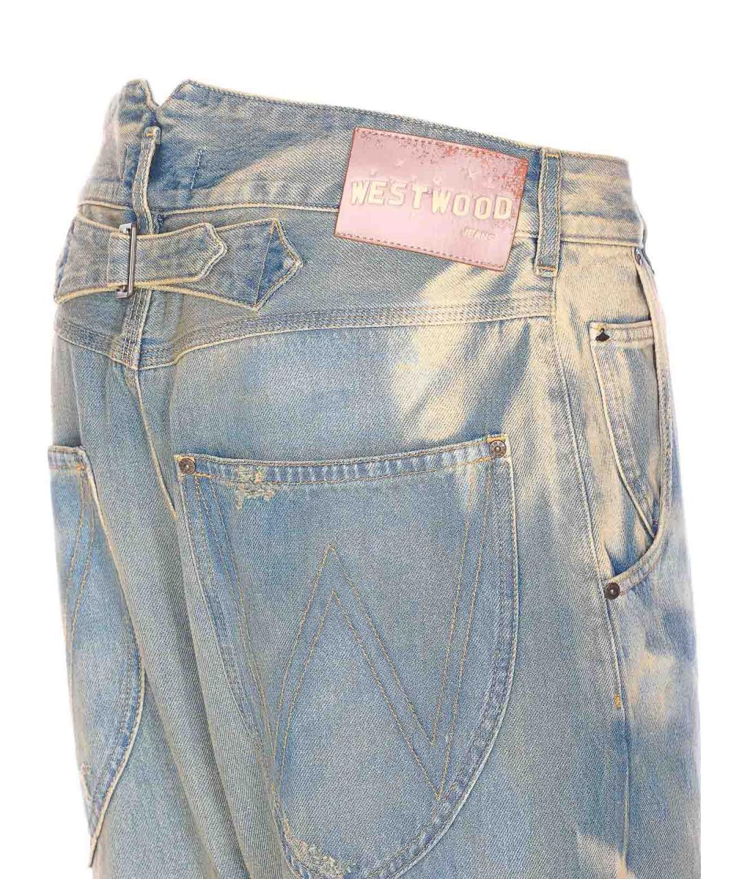VIVIENNE WESTWOOD Синие хлопковые прямые джинсы, фото 3