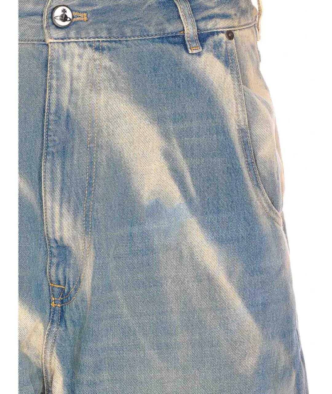 VIVIENNE WESTWOOD Синие хлопковые прямые джинсы, фото 4