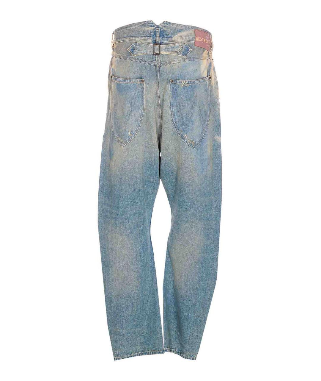 VIVIENNE WESTWOOD Синие хлопковые прямые джинсы, фото 2