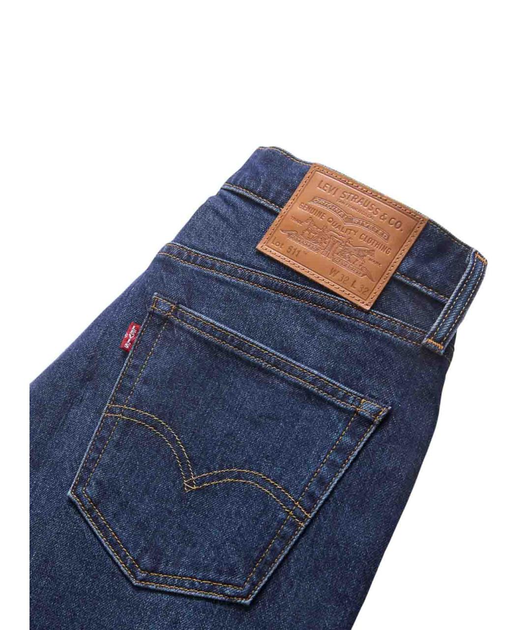 LEVI'S Синие хлопковые прямые джинсы, фото 2