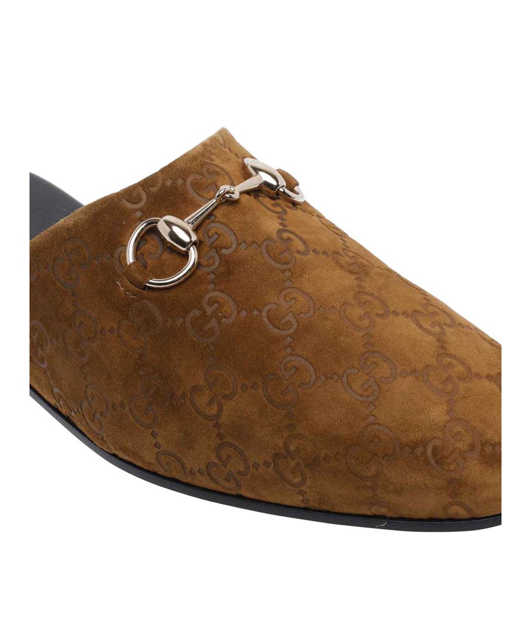 GUCCI Коричневые замшевые сандалии, фото 4