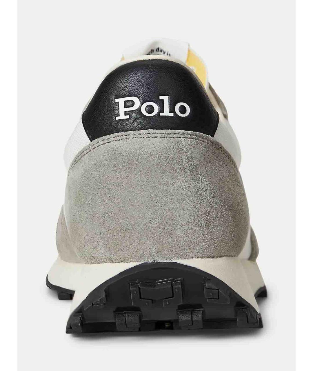 POLO RALPH LAUREN Серые синтетические низкие кроссовки / кеды, фото 3