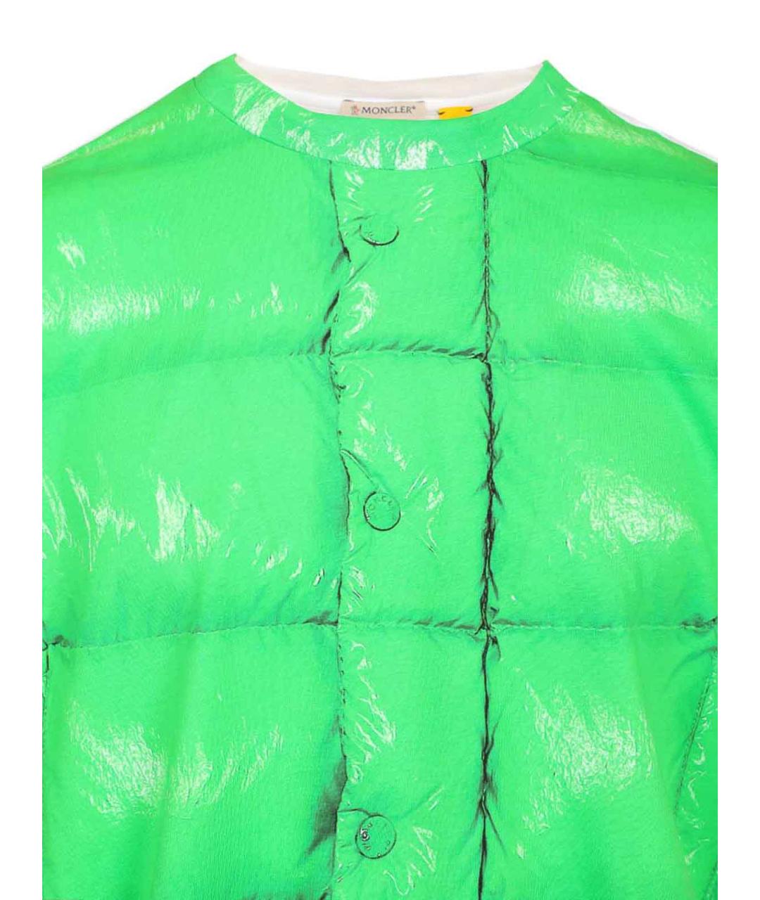 MONCLER Зеленая хлопковая футболка, фото 3