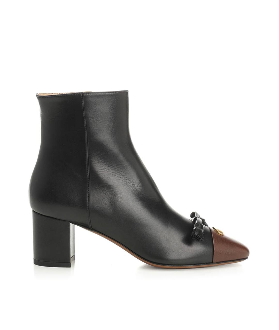 VALENTINO Черные кожаные ботильоны, фото 1