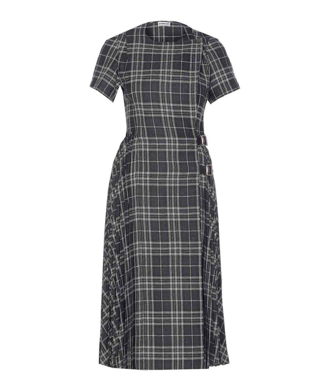 BURBERRY Серое полиэстеровое повседневное платье, фото 1