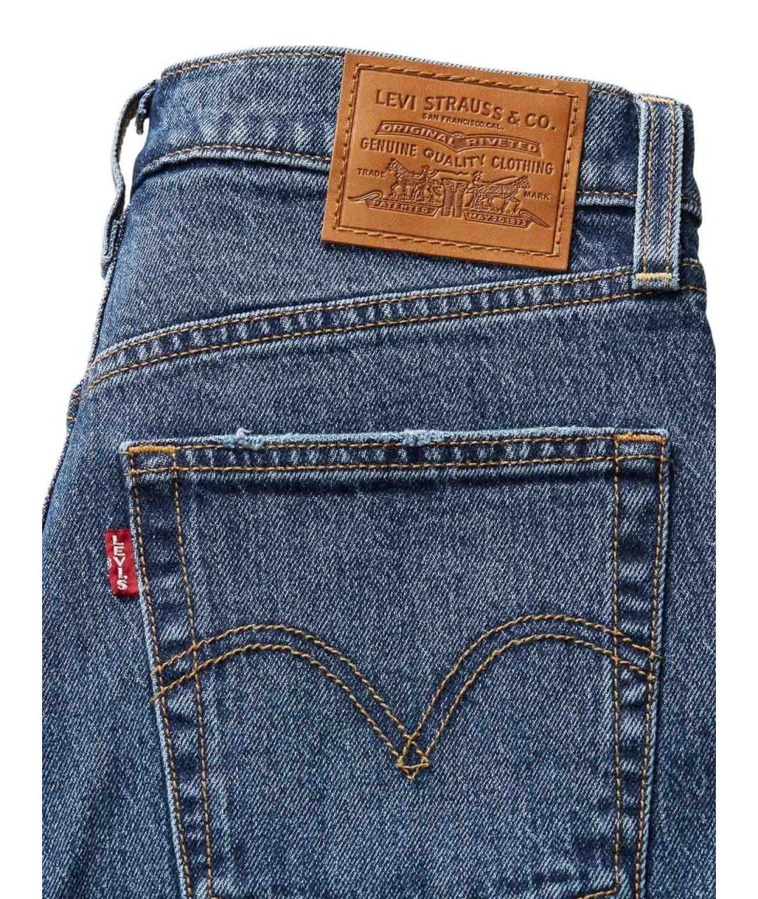 LEVI'S Синие хлопковые прямые джинсы, фото 2