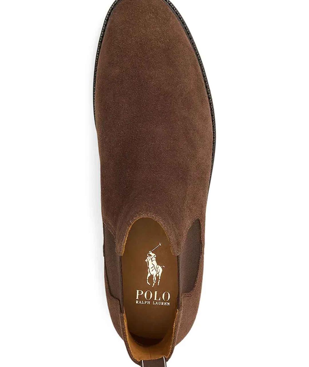 POLO RALPH LAUREN Коричневые замшевые высокие ботинки, фото 4