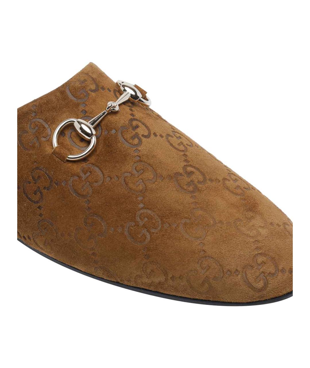 GUCCI Коричневые замшевые мюли, фото 4