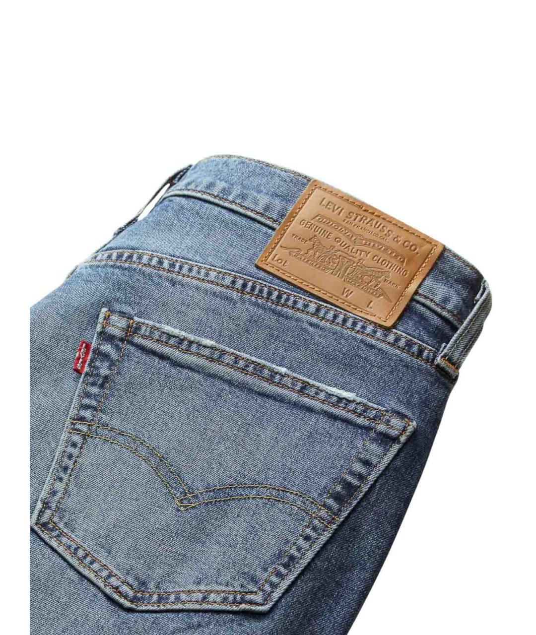 LEVI'S Синие хлопковые прямые джинсы, фото 2