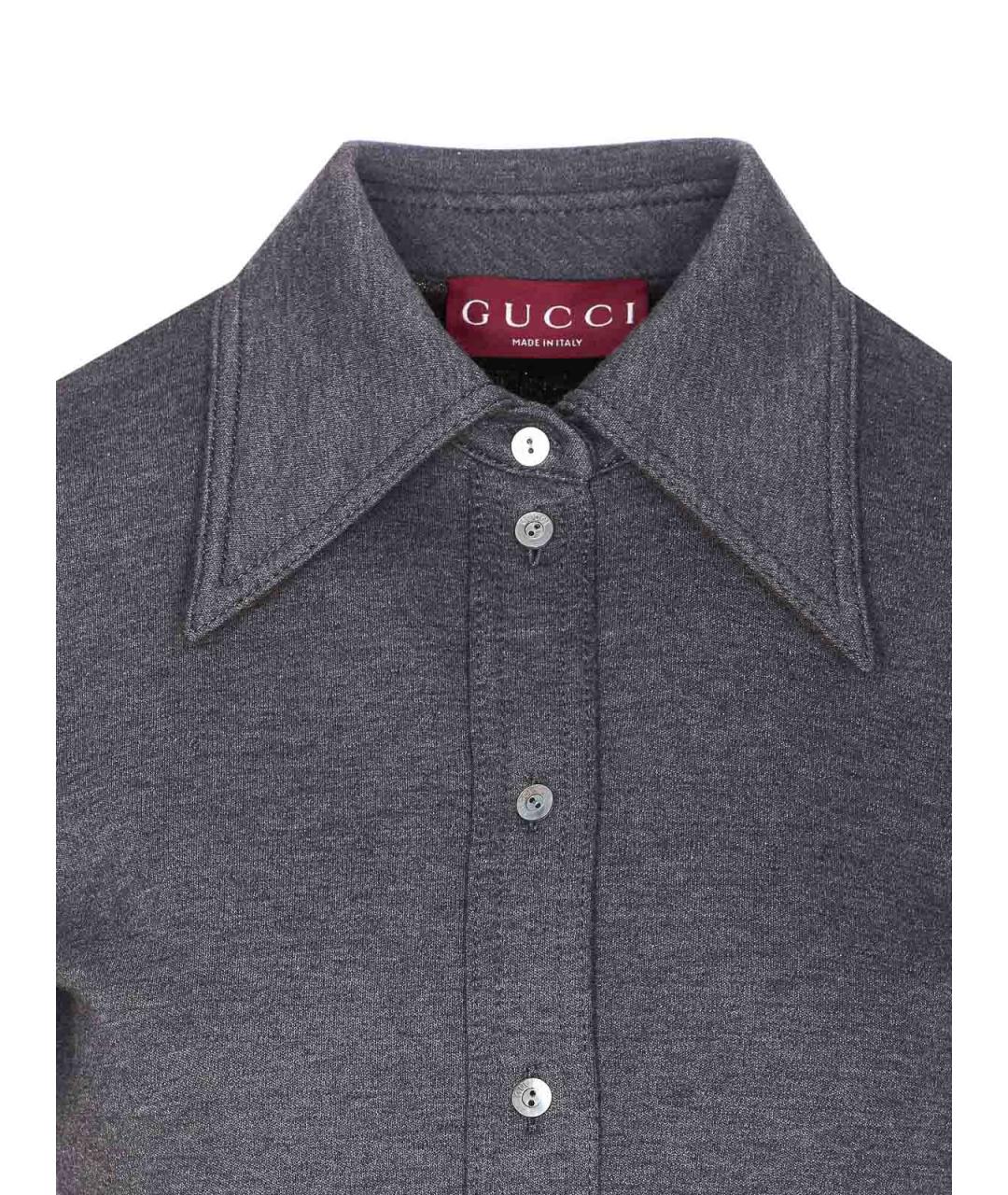 GUCCI Серая шерстяная рубашка, фото 4