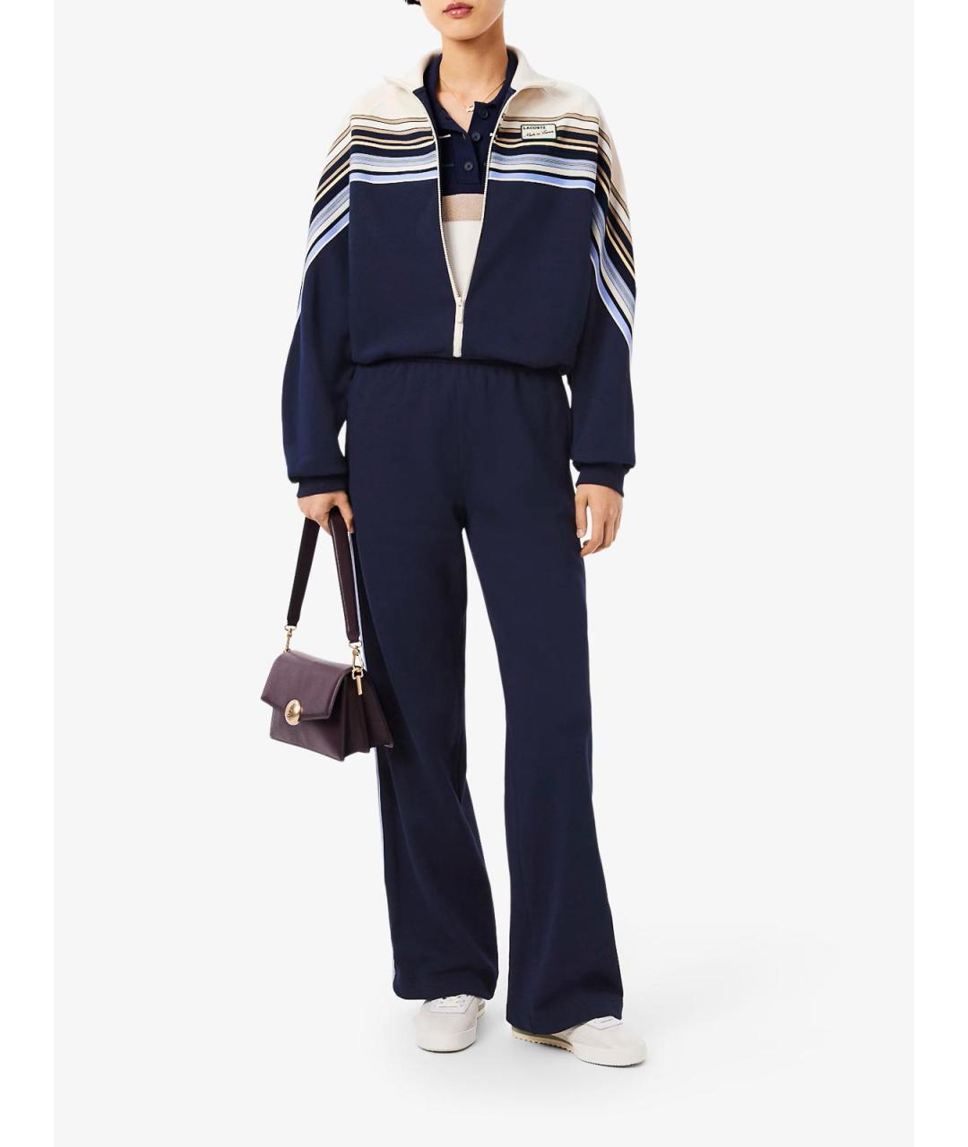LACOSTE Синие хлопковые брюки широкие, фото 3