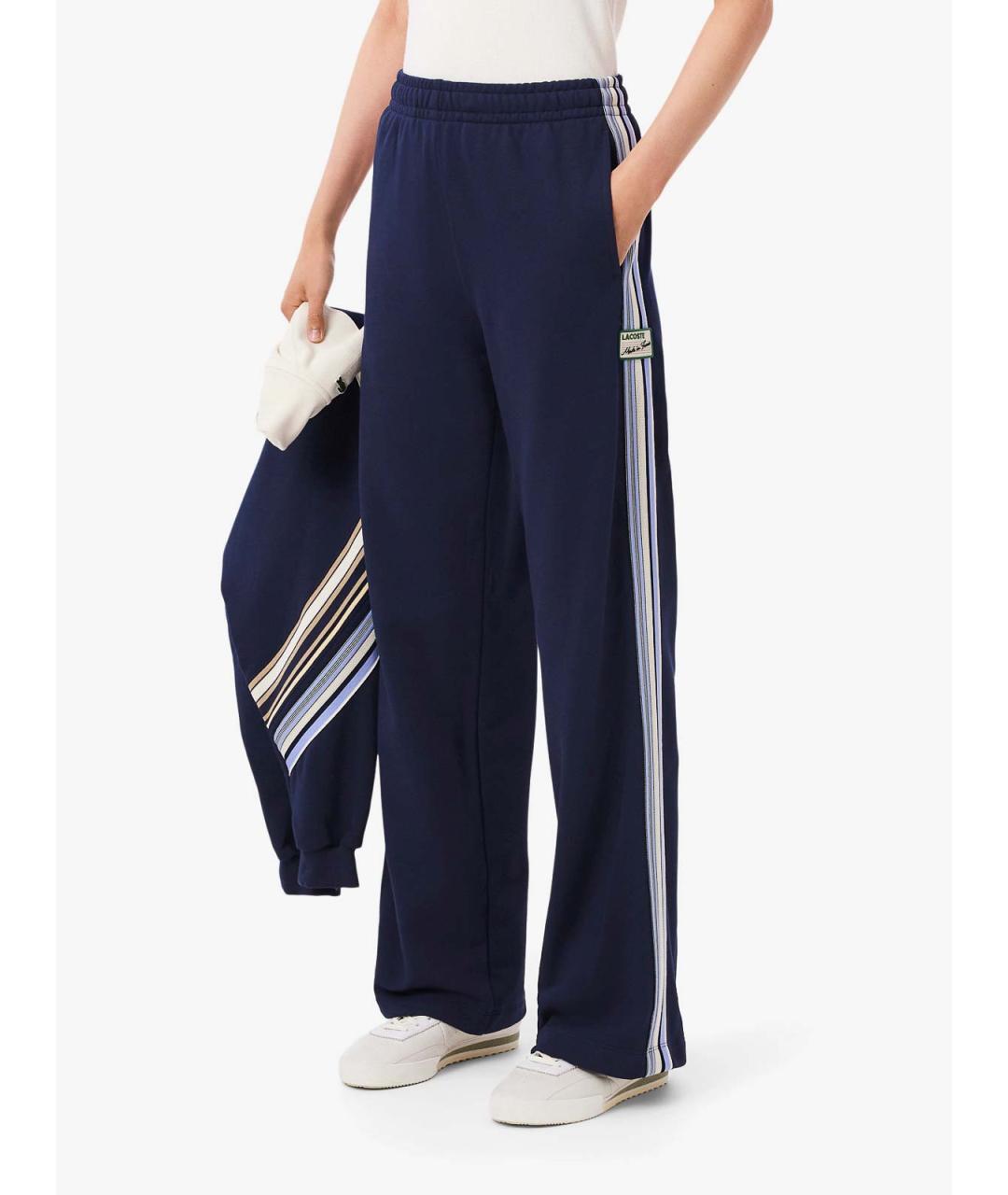 LACOSTE Синие хлопковые брюки широкие, фото 5