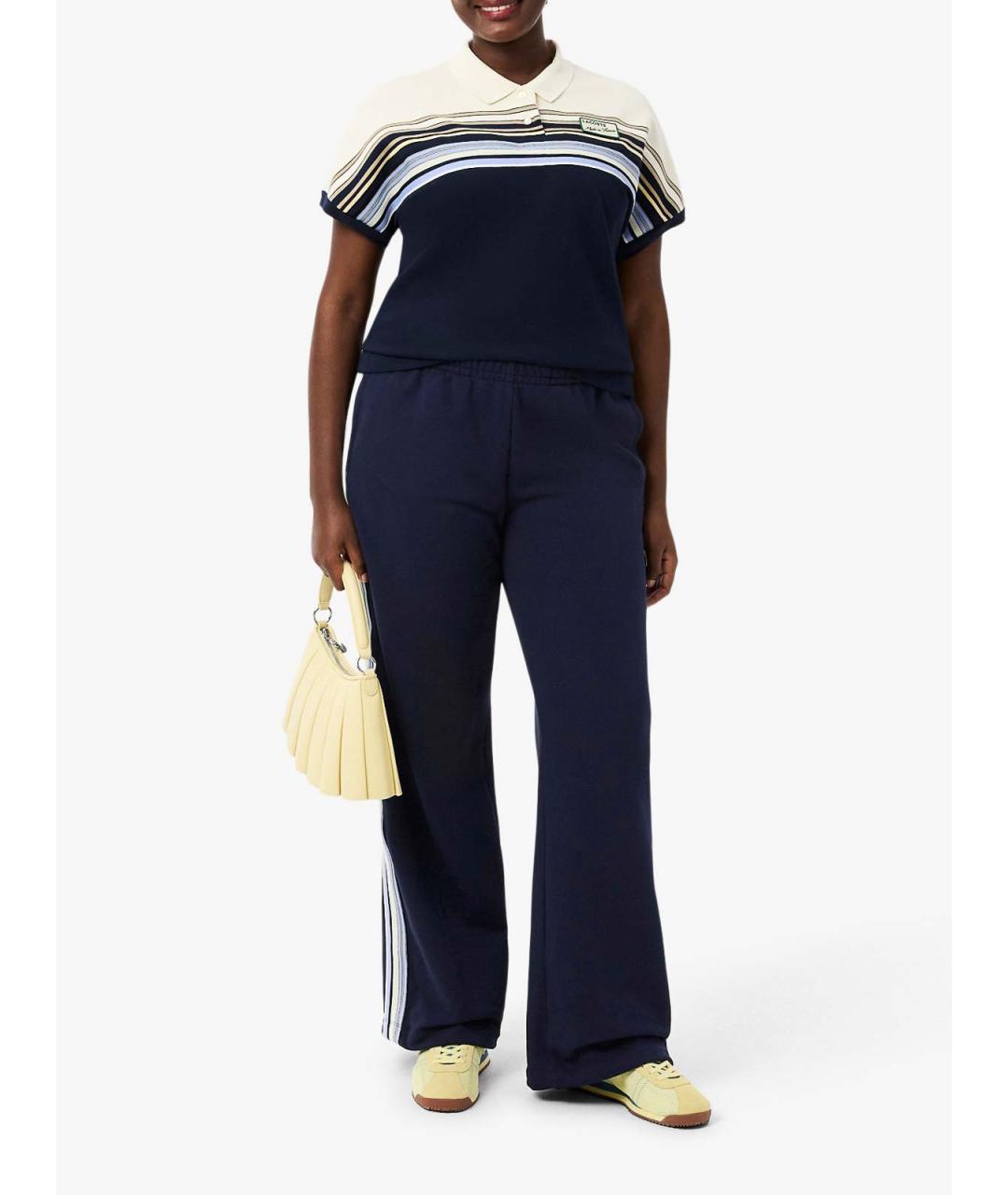LACOSTE Синие хлопковые брюки широкие, фото 4