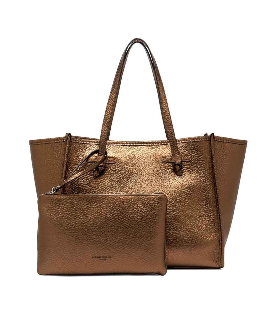 Gianni Chiarini Коричневая шелковая сумка тоут, фото 1